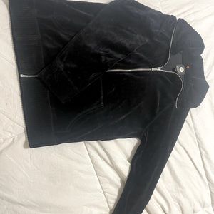 black velour zip up jacket